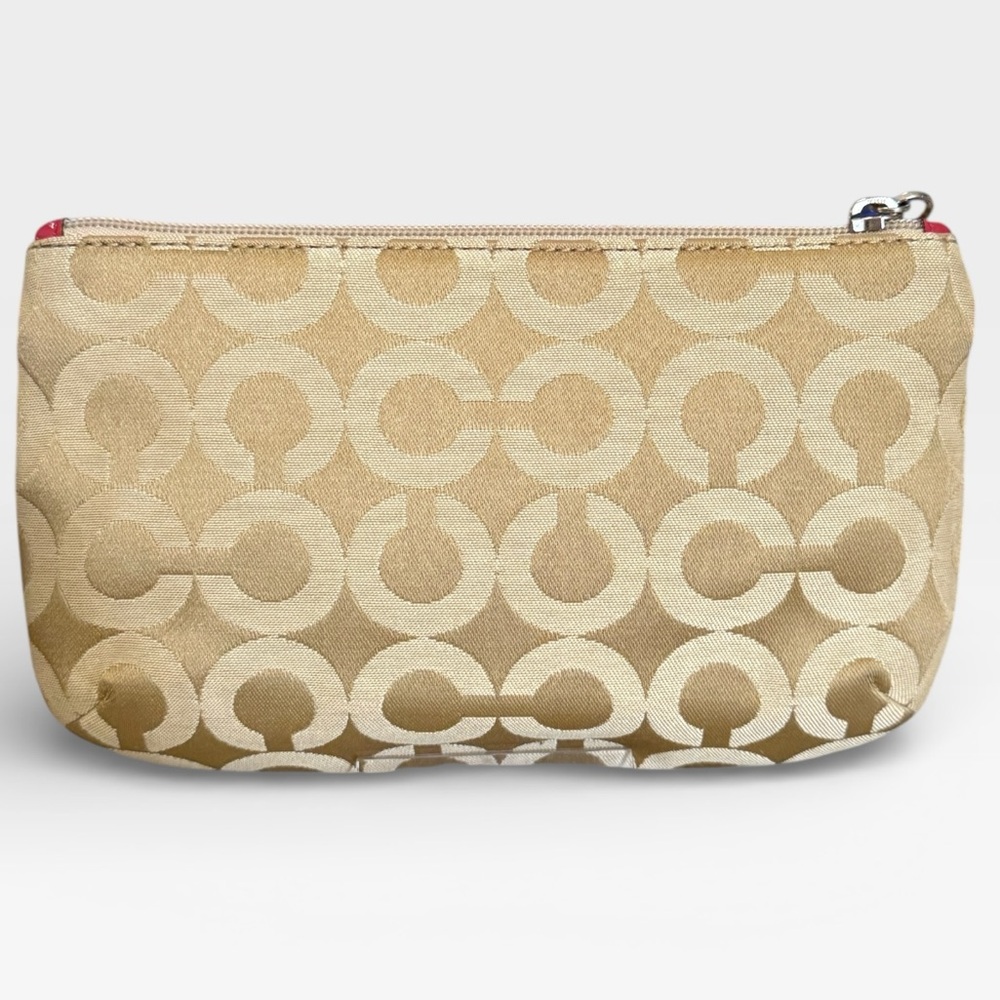 Coach Madison OP Art Leather Trim w/ Turn Lock Front Pocket Medium Size Wristlet - Picture 3 of 7